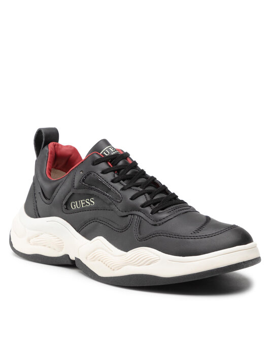 Guess uomo sneakers bianca con logo marrone