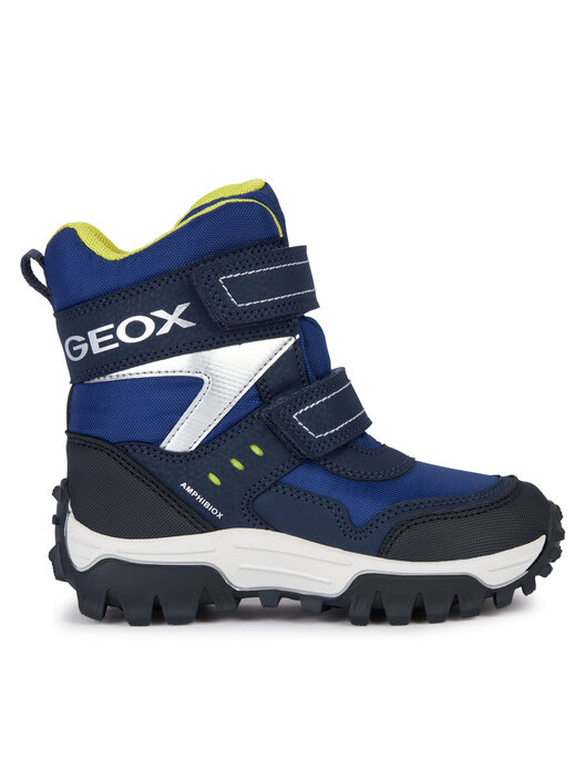 Geox Boy's J Bunshee B ABX enkellaars, Navy Black, 35 EU