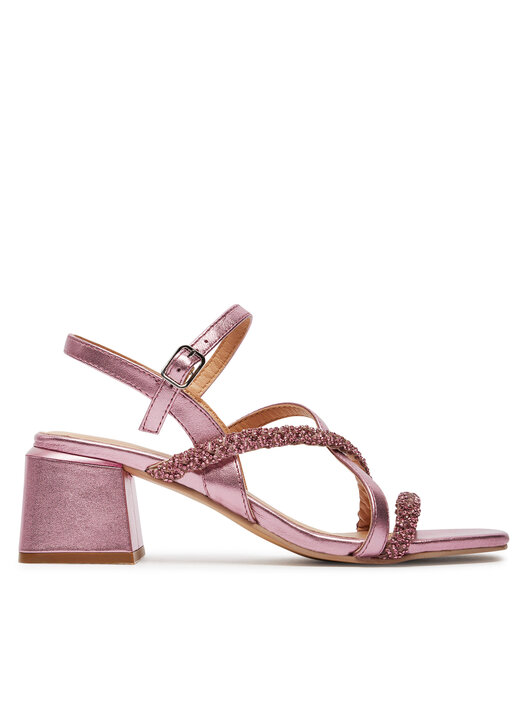 Sandalias De Tacón Con Tiras Y Detalles De Pedrería GIOSEPPO NISCEMI - Color Plateado, Cierre Ajustable En Tobillo, Suela Flexible Y Plantilla Acolchada