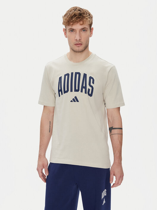 adidas Футболка Collegiate Lineage Graphic JM6415 Бежевий Regular