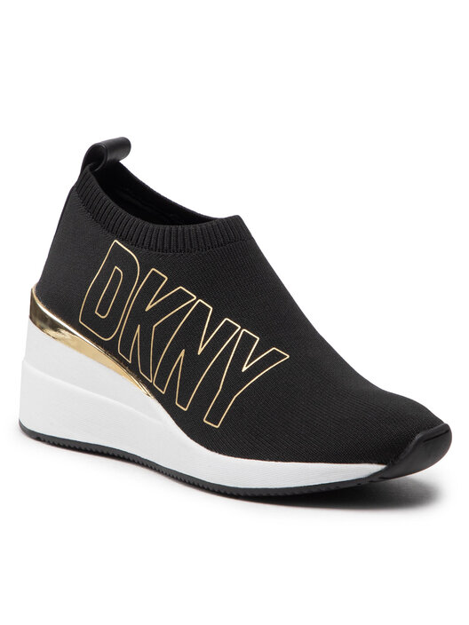 Black and gold slip on sneakers online