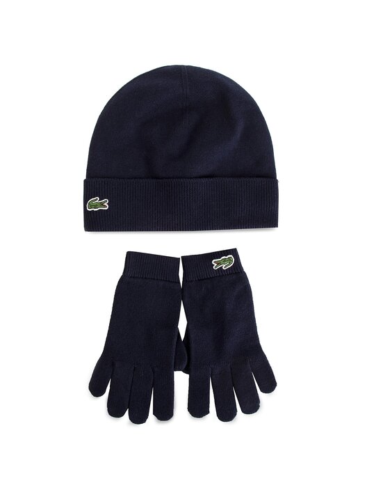 Ensemble bonnet gants Lacoste RB2387 Bleu marine chaussures
