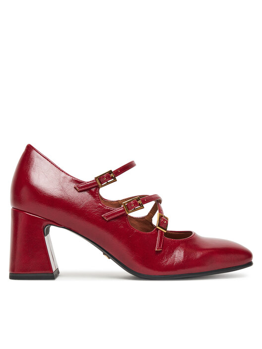 Tamaris Escarpins Femme à Talon Bloc 7 Cm - Bride De Cheville - Bout Carré - Design Triple Boucle