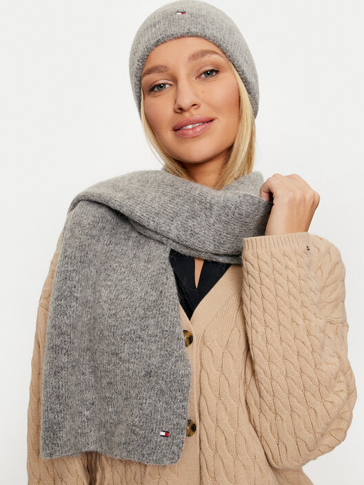 Ensemble bonnet echarpe Tommy Hilfiger AW0AW17124 Gris chaussures
