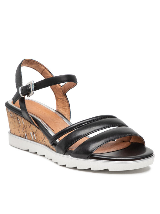 MARCO TOZZI Damen Keilsandale 2-2-28724-28 – Aus Leder, Mit 5 Cm Keilabsatz