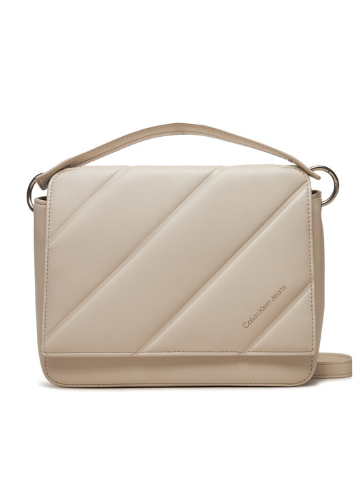 Handtasche Calvin Klein Jeans Quilted Boxy Flap Crossbody24 K60K612243 Ecru eschuhe