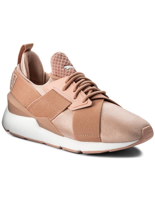 puma muse satin ep peach sneakers