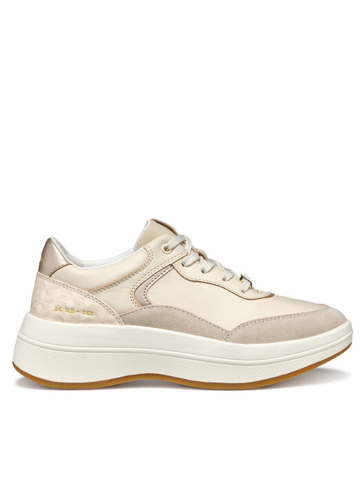 Sneaker Donna Geox D46WTD | Pelle, Suola In Gomma Con Sistema SPHERICA, Tacco Piatto, Chiusura Con Lacci