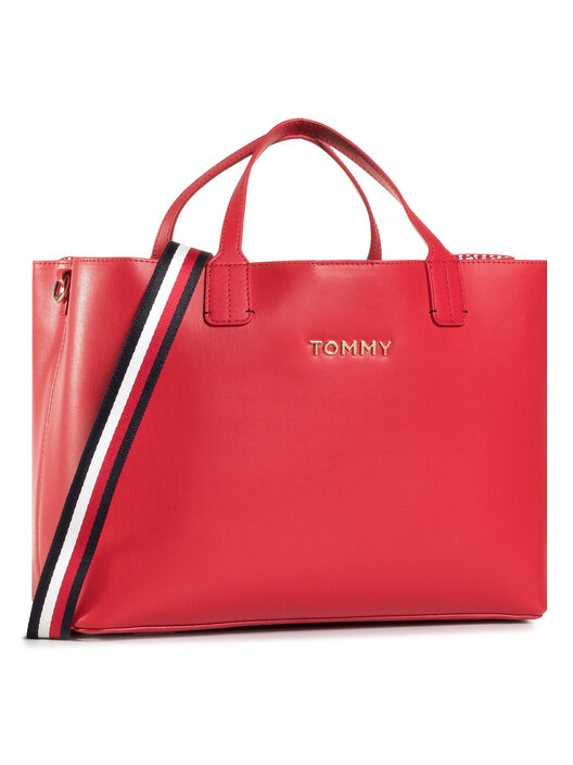 Bolso Tommy Hilfiger Iconic Tommy Satchel AW0AW08512 Rojo