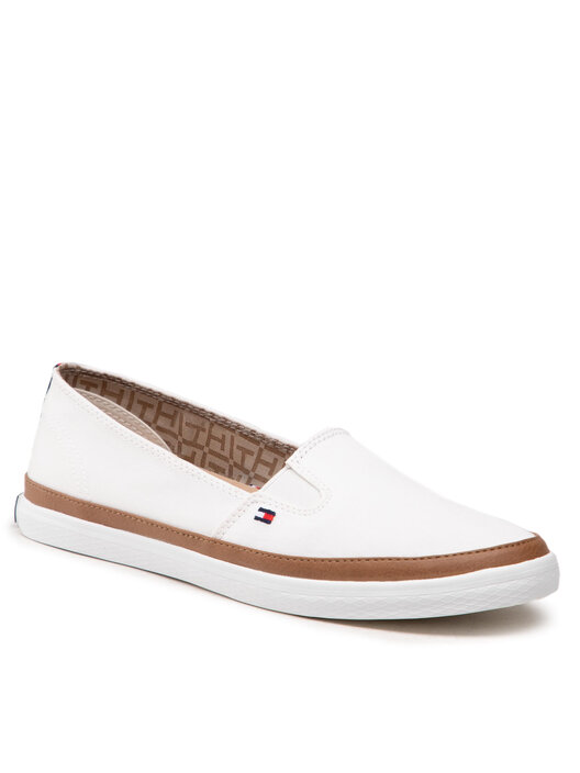 Tennis Tommy Hilfiger Iconic Kesha Slip On FW0FW01656 Blanc chaussures