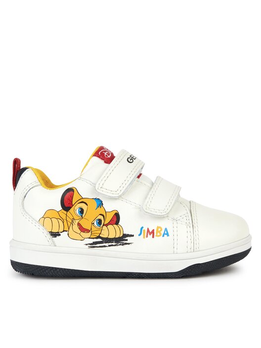 Geox B251LA Chaussures Sport Garçon - Cuir Souple Semelle Caoutchouc - Blanc Noir - Taille 22