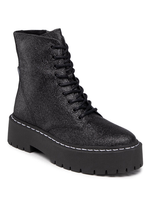 Glitzer Stiefeletten Schwarze Elegante Stiefeletten PAMPA Schwarz