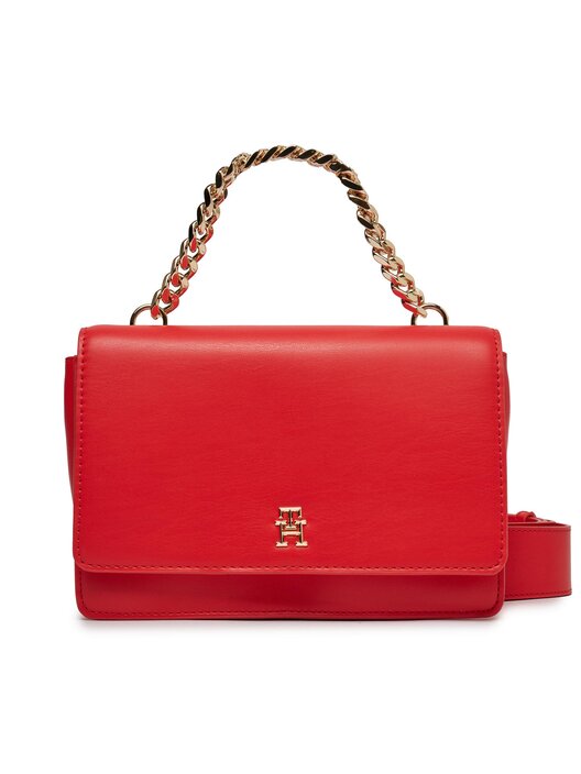 Handtasche Tommy Hilfiger Th Refined Med Crossover AW0AW15725 Rot