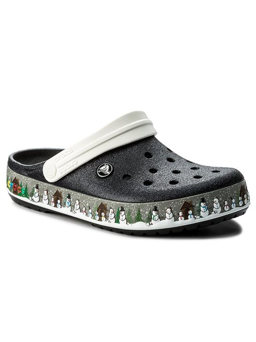 Pantoletten Crocs Crocband Holiday Clog 204645 Schwarz eschuhe