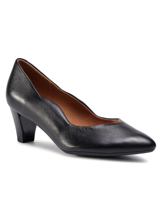 CAPRICE Décolleté da Donna in Pelle Eleganti, Nero (Black Nappa), 36 EU