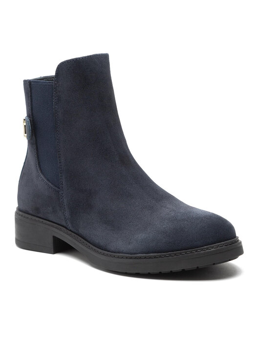 Suede Hilfiger Stiefel Dunkelblau Tommy Hilfiger Stiefel Wildleder