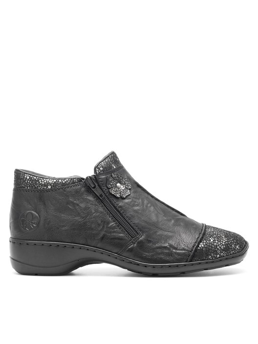 Mocassins Cuir Largeur Confort Bi-matière Noir