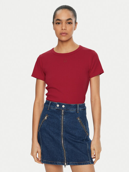 HUGO Damen Deloris T-Shirt – Bequem, Aus Baumwolle & Recyceltem Polyester