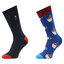 Happy Socks Set di 2 paia di calzini lunghi unisex Happy Socks XCCC02-6500 Multicolore
