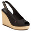 Tommy Hilfiger Espadrilky Tommy Hilfiger Iconic Elena Sling Back Wedge FW0FW04789 Black BDS