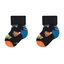 Happy Socks Σετ ψηλές κάλτσες παιδικές 2 τεμαχίων Happy Socks KCAR45-9300 Έγχρωμο