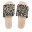 Manebi Παντόφλες Manebi Fringed Knots Raffia Leather Sandals V 3.4 Y0 Μαύρο