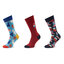 Happy Socks Σετ 3 ζευγάρια ψηλές κάλτσες unisex Happy Socks XDTG08-0200 Έγχρωμο