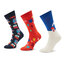 Happy Socks Σετ ψηλές κάλτσες παιδικές 3 τεμαχίων Happy Socks XKHDY08-0200 Έγχρωμο