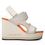 Calvin Klein Jeans Сандали Calvin Klein Jeans Wedge Sandal Webbing YW0YW01073 Eggshell/Shocking Orange ACF