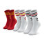 adidas Set 3 parov unisex visokih nogavic adidas Mid Cut Crew HL9223 White/White/Team Power Red