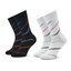 KARL LAGERFELD Set de 2 perechi de șosete lungi de damă KARL LAGERFELD Futuristic Aop 225W6005 Black/White 998