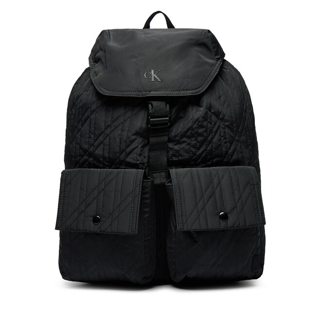 Plecak Calvin Klein Quilted Flap Bp45 - Czarny