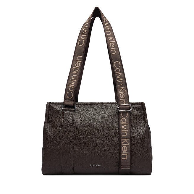 Torebka Calvin Klein Webbing Adj Strap Tote LV04F3644G Brązowy -