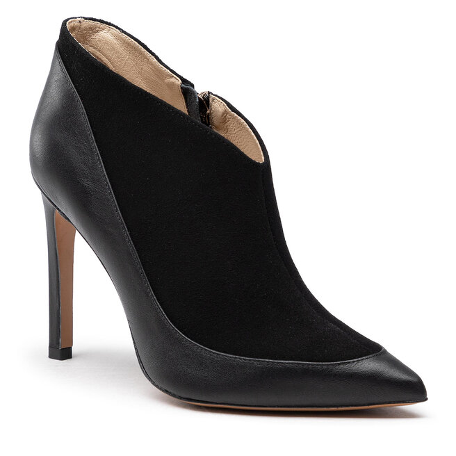 Botine Baldowski D04019-1451-001 Skóra Czarna/Zamsz Czarny