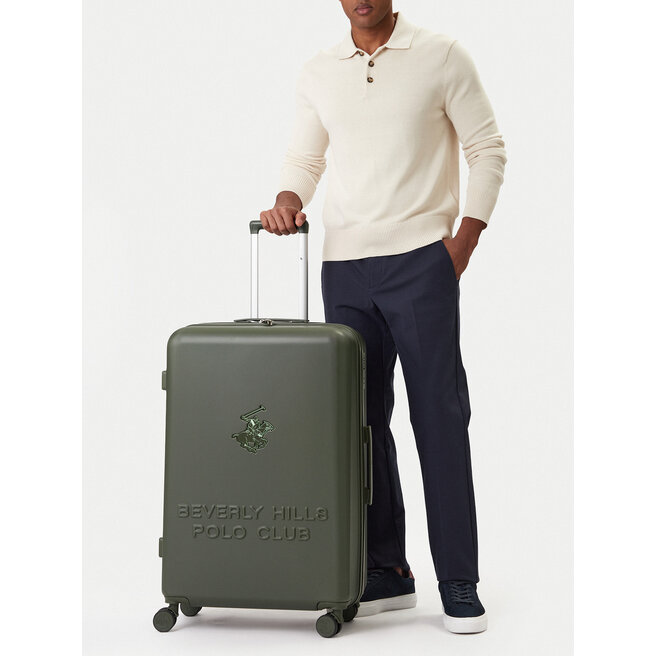Walizka duża Beverly Hills Polo Club CEO-BHPC-L-003-08-KHAKI Khaki -