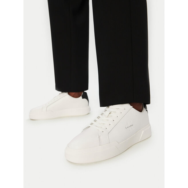 Sneakersy Calvin Klein Chunky Cupsole Laceup Lth YM0YM01344 Biały - męskie