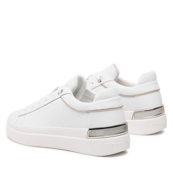 Tommy Hilfiger Sneakersy Tommy Hilfiger Lux Metallic Cupsole Sneaker FW0FW07030 White YBS