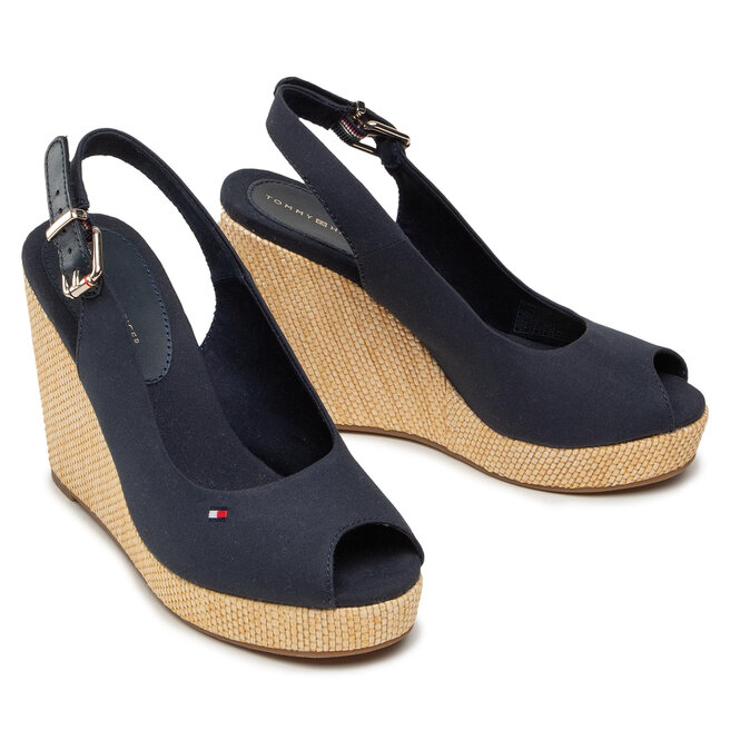 Tommy Hilfiger Espadrilky Tommy Hilfiger Iconic Elena Sling Back Wedge FW0FW04789 Desert Sky DW5