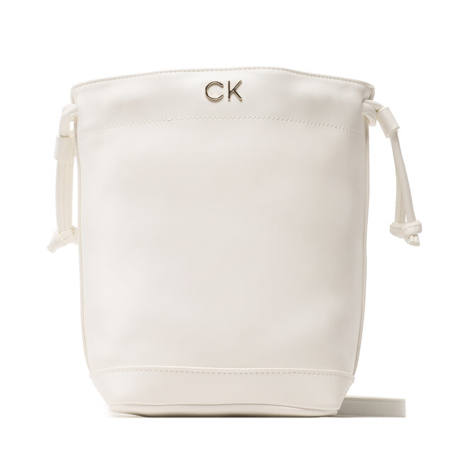 Torebka Calvin Klein Jeans Re-Lock Drawstring Bag Mini - Biały