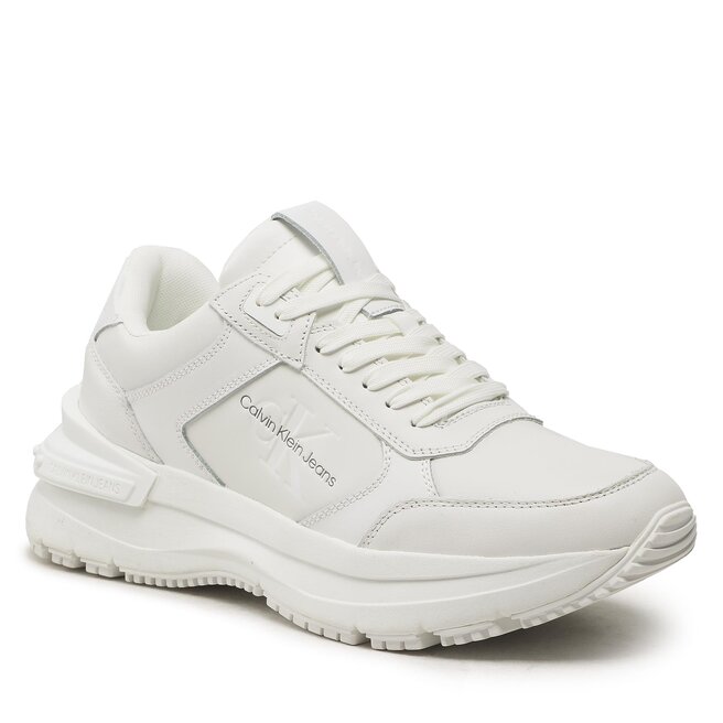 Calvin Klein Jeans Сникърси Calvin Klein Jeans Chunky Runn Laceup Low Lth YM0YM00521 Triple White 0K8