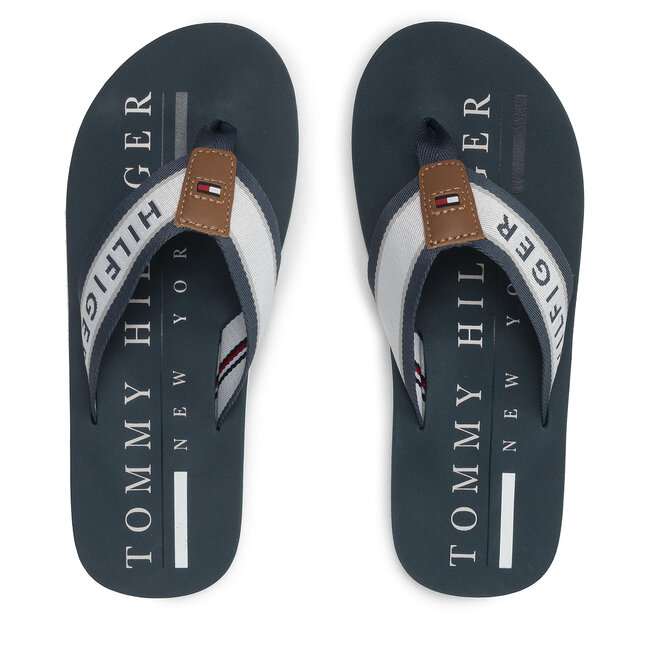 Flip flop Tommy Hilfiger Maritime Beach Sandal FM0FM03978 Charcoal Blue DA4 Beach imagine noua