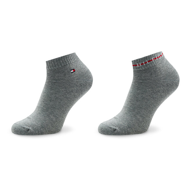 2 pares de calcetines cortos para hombre Tommy Hilfiger 701222187 Grey  Melange 002