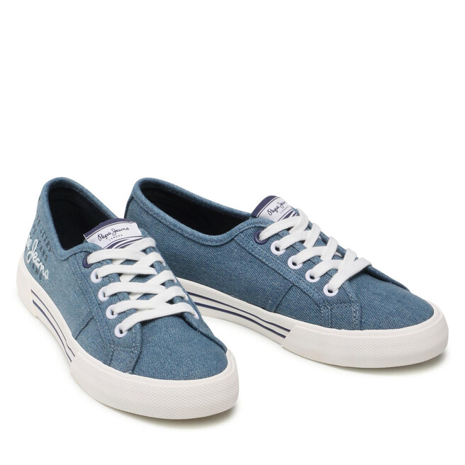Pepe Jeans Teniszcipő Pepe Jeans Brady W Logo PLS31288 Factory Blue 560