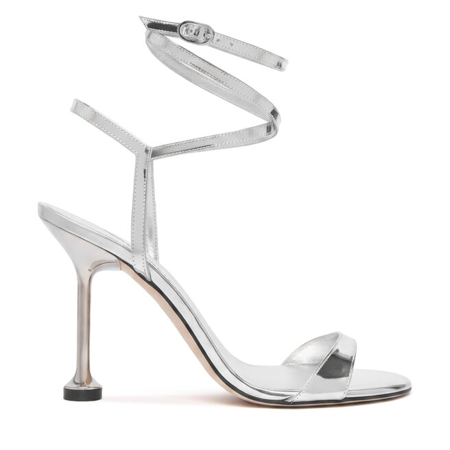 Sandały Stuart Weitzman Naudistini Wrap 100 SM911 Srebrny - kobiece