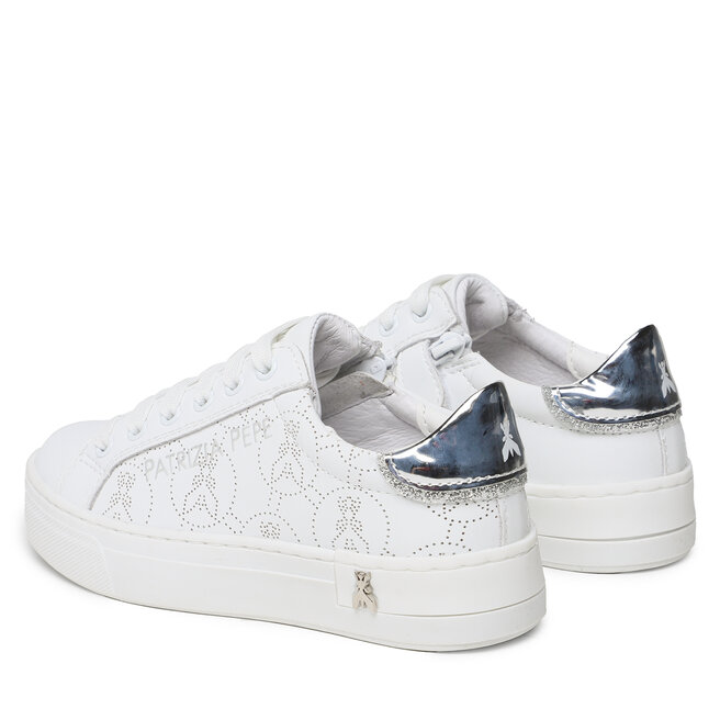 Patrizia Pepe Сникърси Patrizia Pepe PJ211.30 M Bianco/Argento