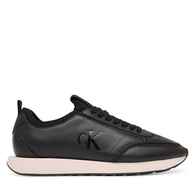 Sneakersy Calvin Klein Retro Runner Sock Panl Lth Neo HW0HW03118 Czarny - kobiece