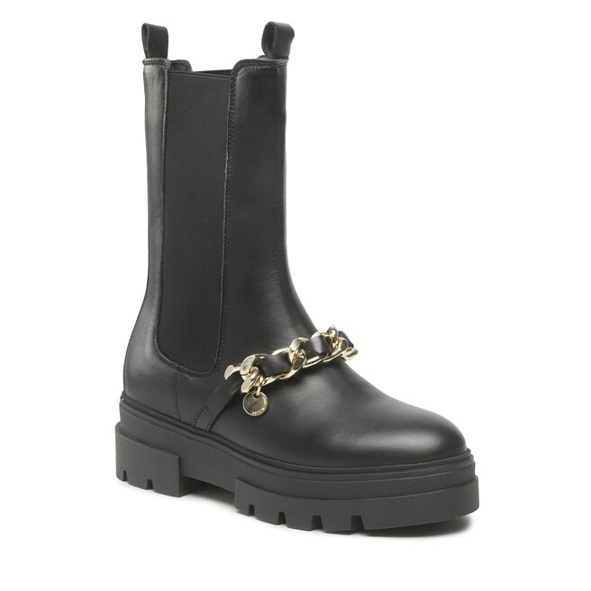 Ghete Jodhpur Tommy Hilfiger Monochromatic Chelsea Boot Chain FW0FW07046 Black BDS