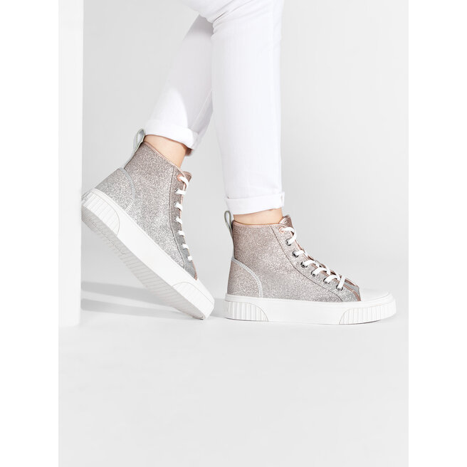 MICHAEL Michael Kors Sneakers aus Stoff MICHAEL Michael Kors Gertie High Top 43S2GTFE6D Silv/Plgold