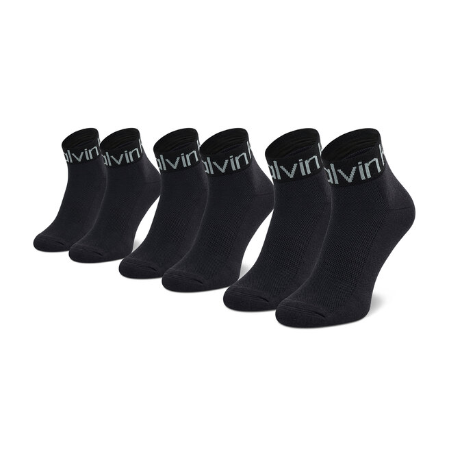 Set de 3 perechi de șosete lungi pentru bărbați Calvin Klein 701218722 Black 001 001 imagine noua