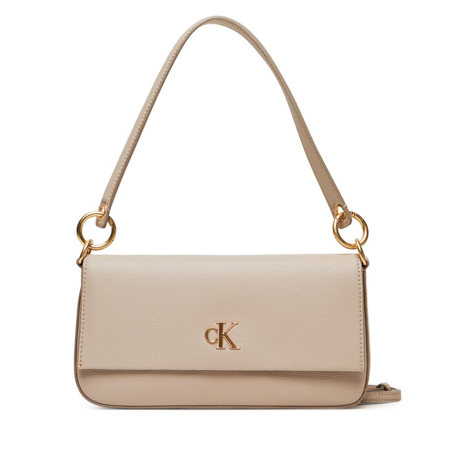 Torebka Calvin Klein Jeans Minimal Monogram Shoulder Pouch - Écru